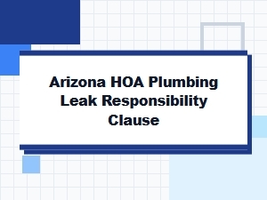 Who Is Responsible for Hoa Plumbing Leaks in Arizona