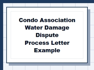 Water Damage Dispute Letter to Condo Association