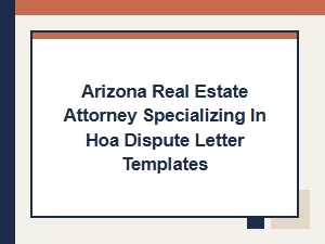 Free Hoa Letter Templates From Arizona Attorneys